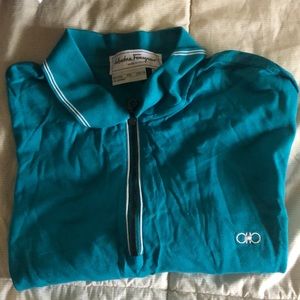 Men’s Salvatore Ferragamo teal polo